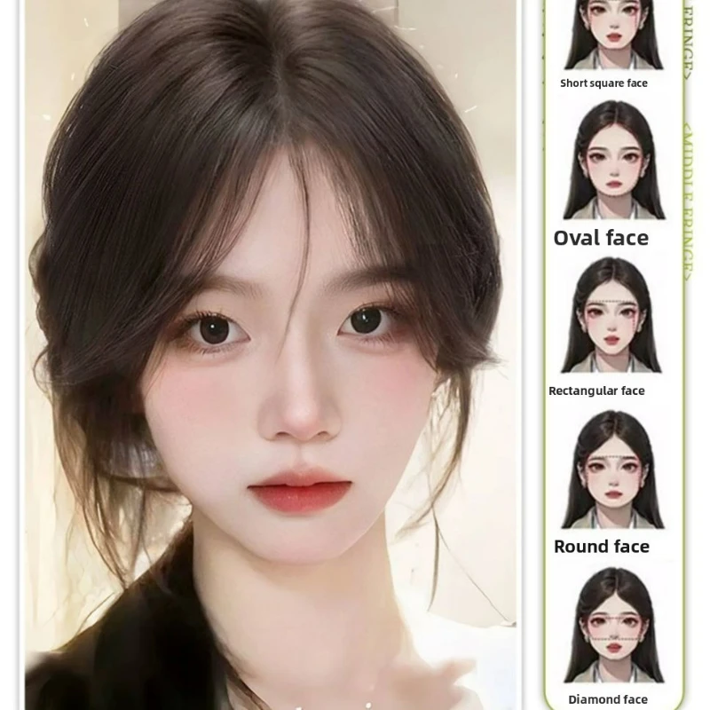 خفيفة للغاية الشعر البشري الانفجارات الجبين إعادة إصدار مشبك واحد في وصلات الشعر الطبيعية غير مرئية هامش هيربيسي للفتيات النساء #5