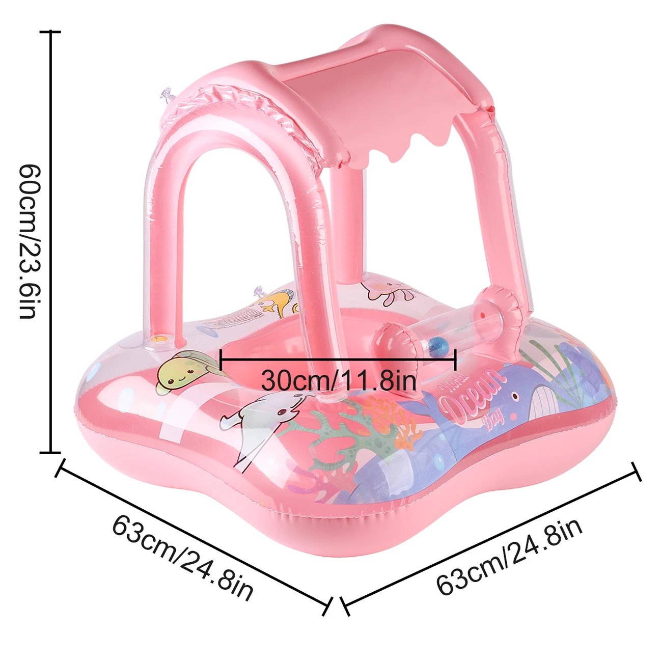 Baby Pool Float with Sun Canopy for Infants and Toddlers 5
