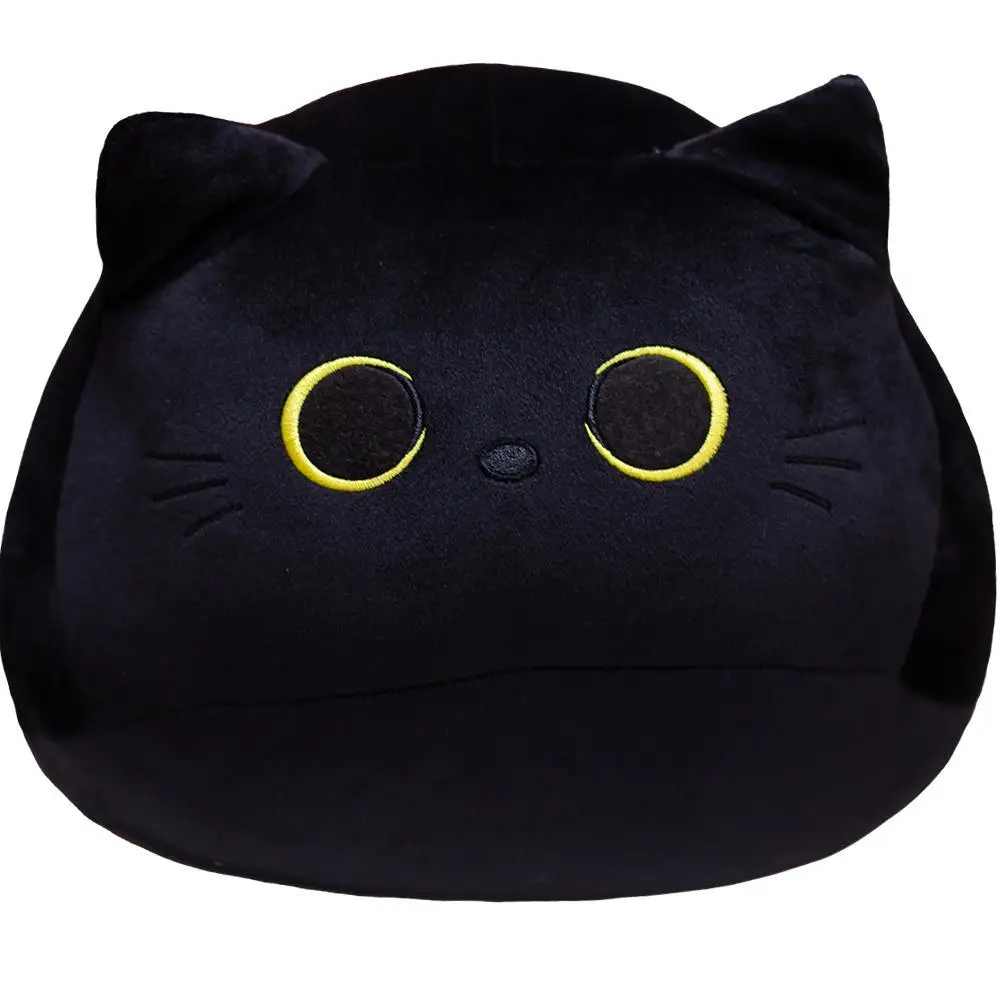 25cm Kawaii Czarny kot Pluszowa zabawka Miękka poduszka zwierzęca Czarny kot Pluszowa lalka Zabawki dla niemowląt Pluszowy prezent świąteczny dla dzieci Dziewczynki