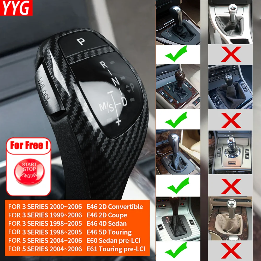 LED Gear Shift Knob Car Interior Replacement Accessories For BMW 5 Series E39 1997—2002 7 Series E38 1995—2001 X5 E53 1999—2006