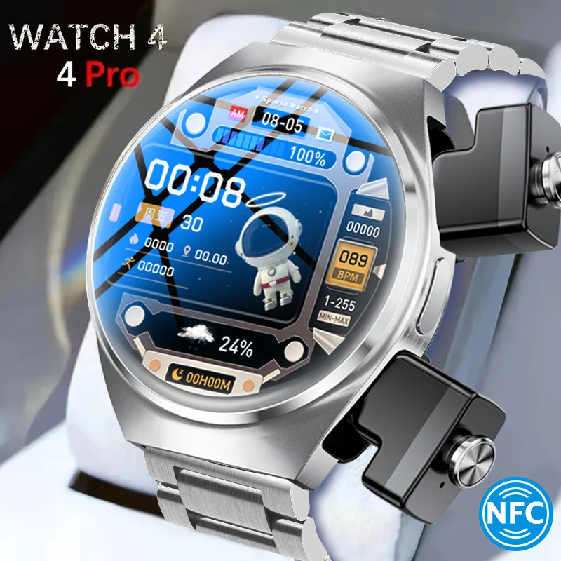 2024 New NFC TWS Music Talk Smartwatch Earphone 2 In 1 Men Smart Watch with Earbuds 4 Hours Of Strong Sound Effects Music Lover