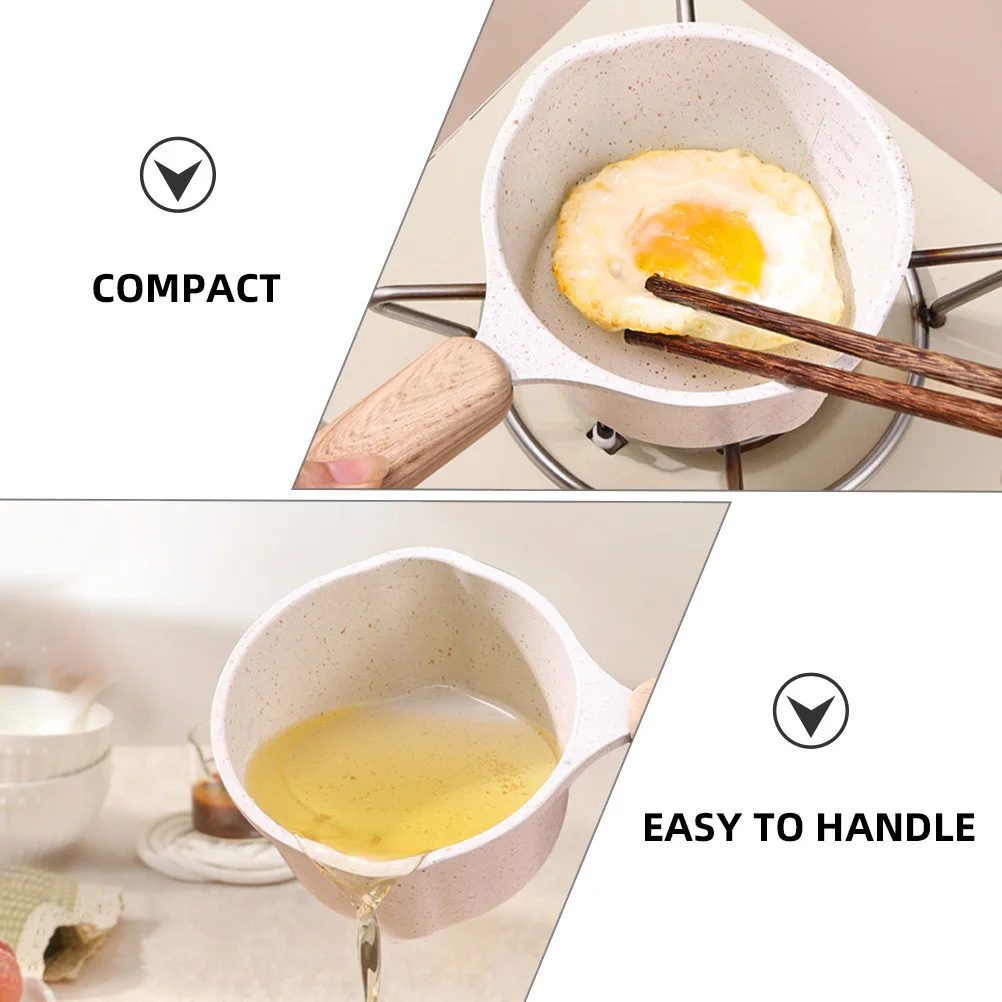 

Aluminum Mini Pour Spout Pot Dual Spouts Oil Heating Pan Non-Stick Kitchen Saucepan for Melting Butter Or Warming Milk