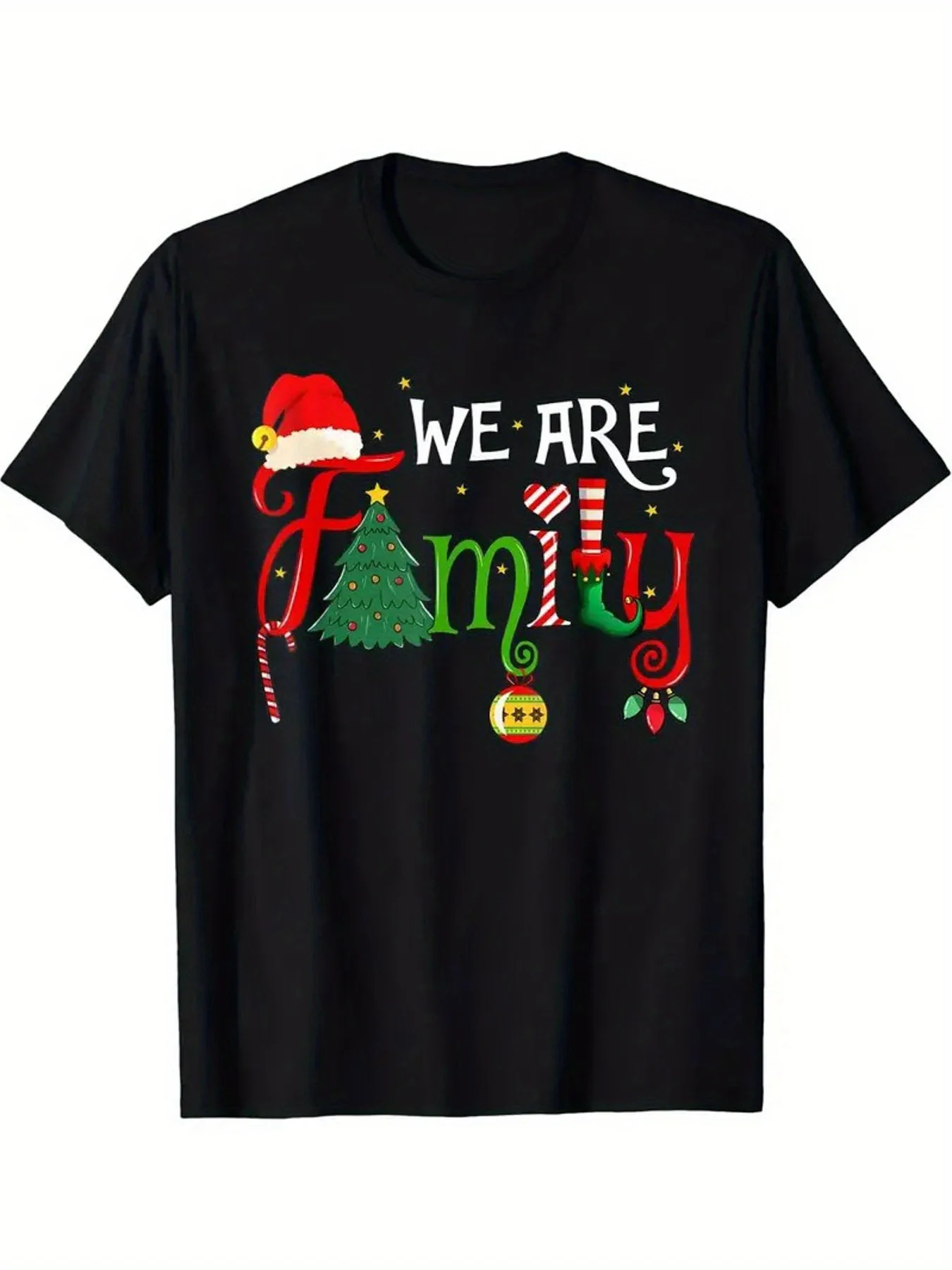 

Мужская футболка из 100% хлопка с изображением рождественской елки и Санта-Клауса