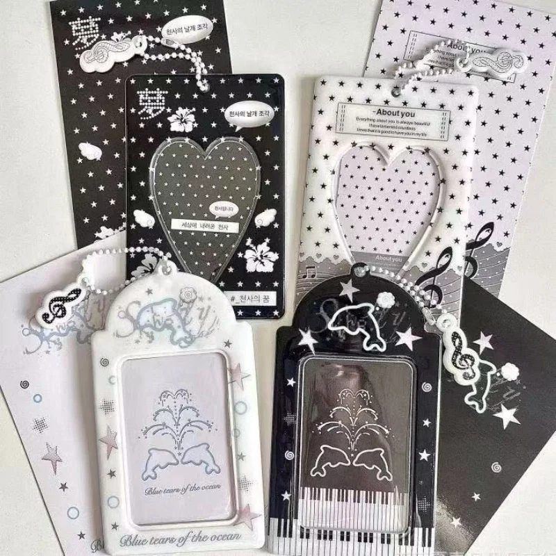 Original Design Summer Cheery Smoothie PVC Picture Frames with Chain Cute Ice Cream Photocard Holder for 3 Inch Kpop Card 2024