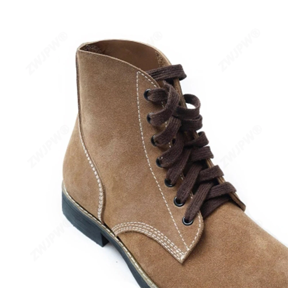 Botas de campo M1943 de cuero vintage, cortas resistentes