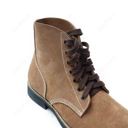 Botas de campo M1943 de cuero vintage, cortas resistentes