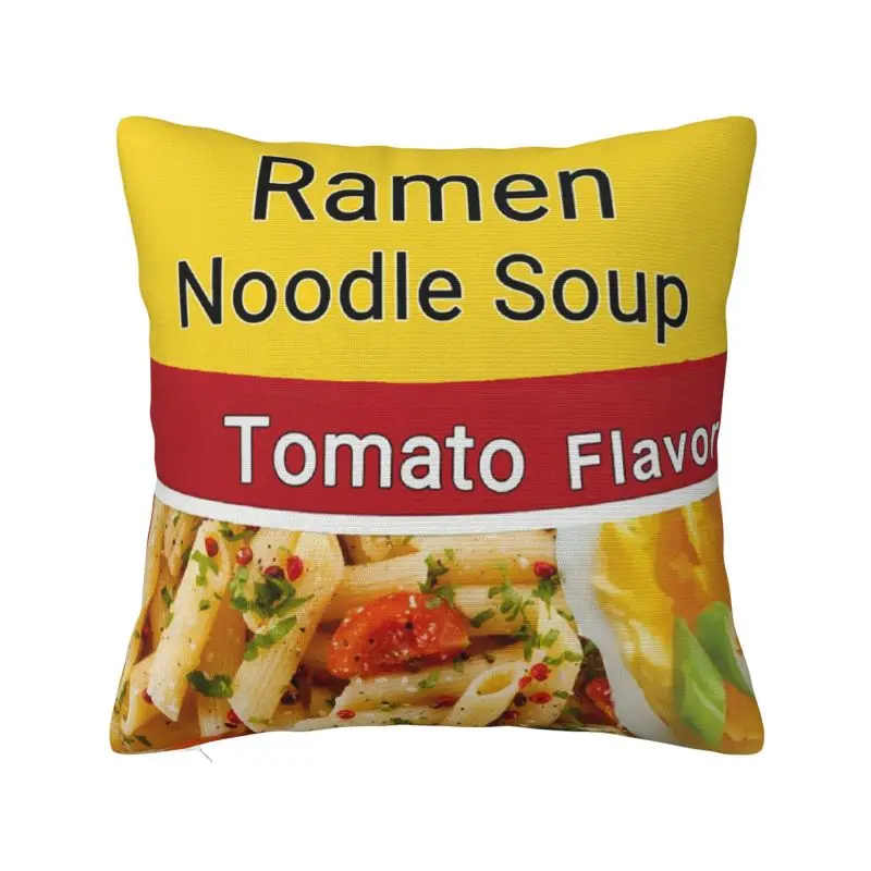 Custom Ramen Noodle Soup Tomato Flavor Cushion Cover 45*45cm Polyester Throw Pillow Case Home Decorative Bedding Sofa Pillowslip