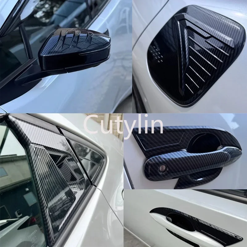 For Toyota Prius 60 Series 2023 2024 2025 ABS Carbon Fiber Rear View Mirror Cap Door Handle Cover Cover Trim Car Accessories
