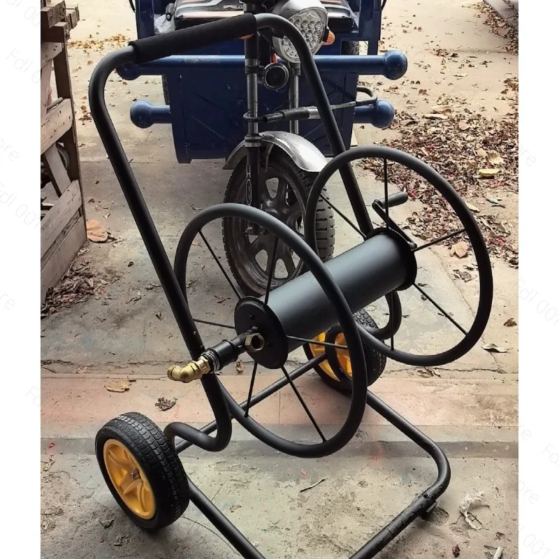 Cart With Water Pipe Reel, Gardening Watering Cart, Portable Hose Storage & Garden Tool Trolley