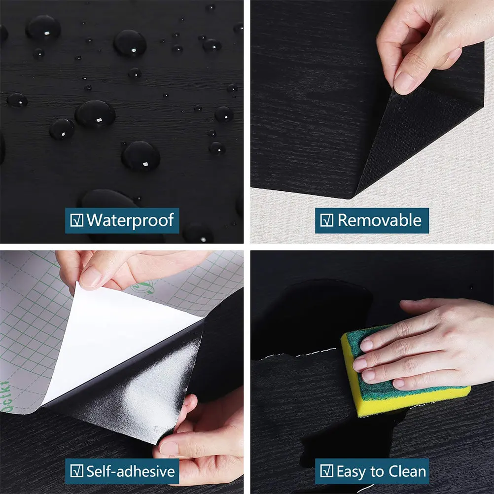 1 Roll Home Decoration Paper Vinyl Peel and Stick Kitchen Bathroom Countertop Wallpaper Self Adhesive Heat-Resistant Waterproof