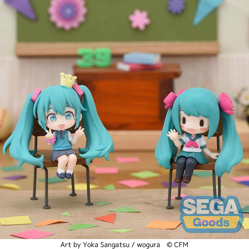 

Подлинная SEGA VOCALOID Hatsune Miku, 16-летие, бобье глаз, мини-фигурка ручной работы в стиле аниме, модель игрушки, подарок на день рождения