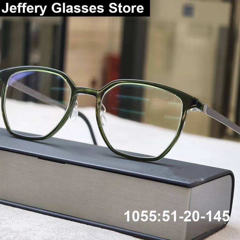 

Denmark Design 1055 Men Polygon Glasses Frame Retro Ultralight Titanium Acetate Oversize Women Eyeglasses Fashion Spectacle Gafa