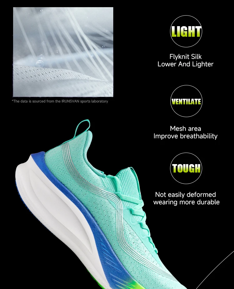 2025 IRUNSVAN Marathon-Schuhe, Carbon, hochwertig, atmungsaktiv, Bounce-Back-Dämpfung, professionelle Trainingsschuhe, leicht – Detail 10