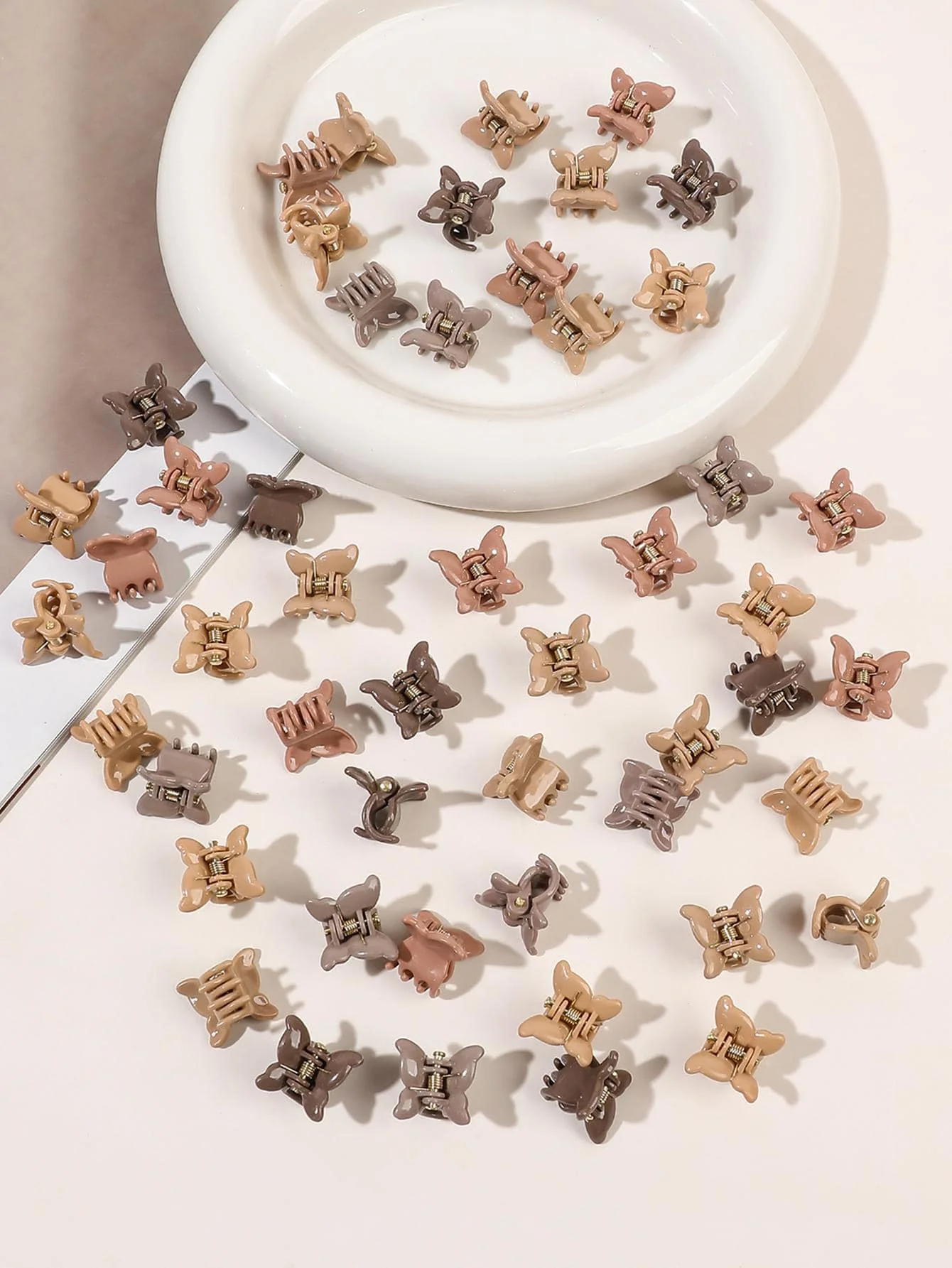 50-teiliges Mini-Schmetterlings-Haarklammern-Set in verschiedenen Farben, schöne Haarklammern, Zubehör für Frauen, Mädchen, Babys – Detail 16