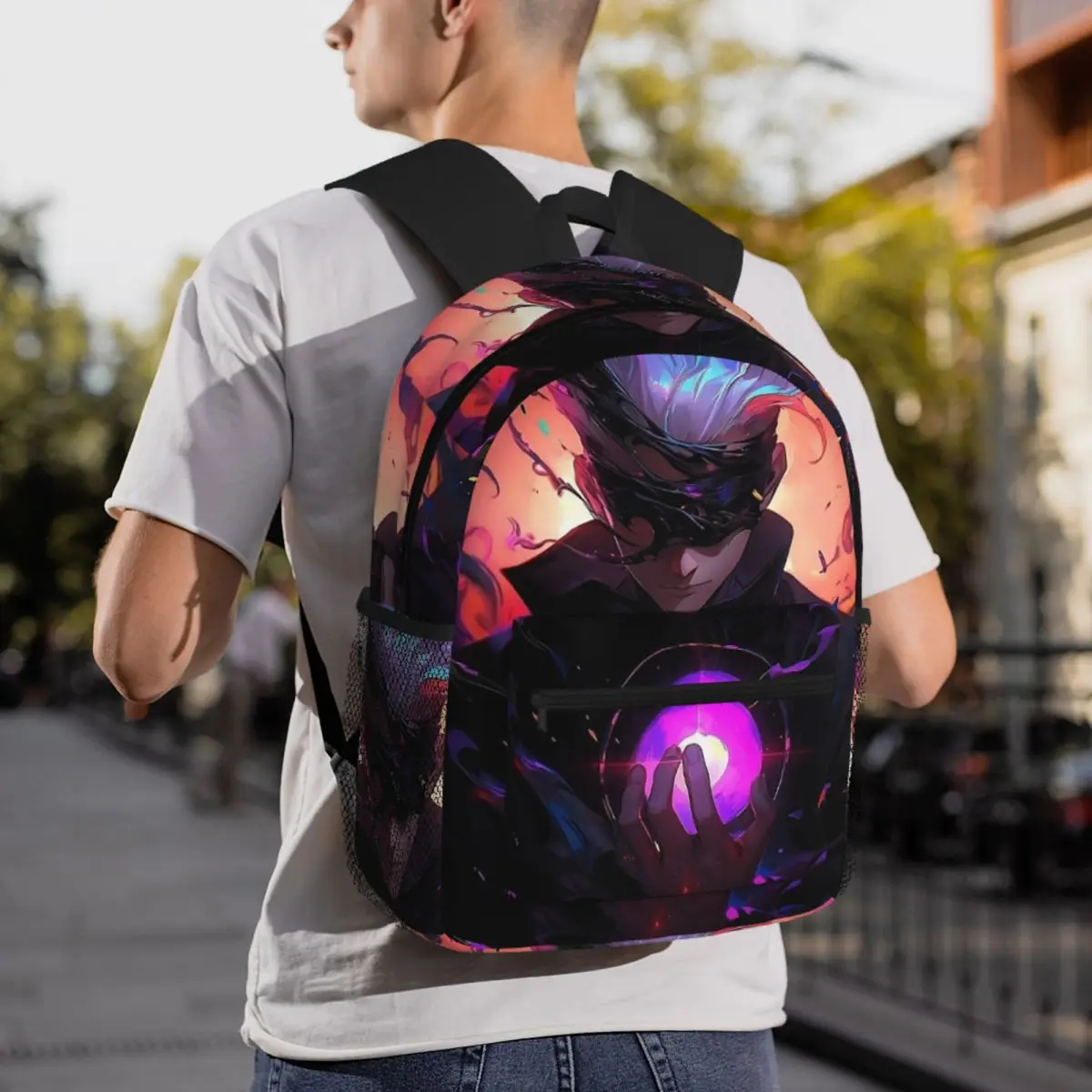 

Jujutsu Kaisen Satoru Gojo Student Backpack School Bag Hiking Travel Daypack for Boys Girls Fashion Bookbag Shoulder Bags