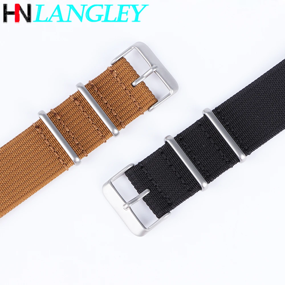 18mm 20mm 22mm Nylon Strap para Seiko Militar Braid Homens Com nervuras Pulseira Esporte para Huawei Gt2/3 para Samsung Galaxy Watch 3/4 Banda