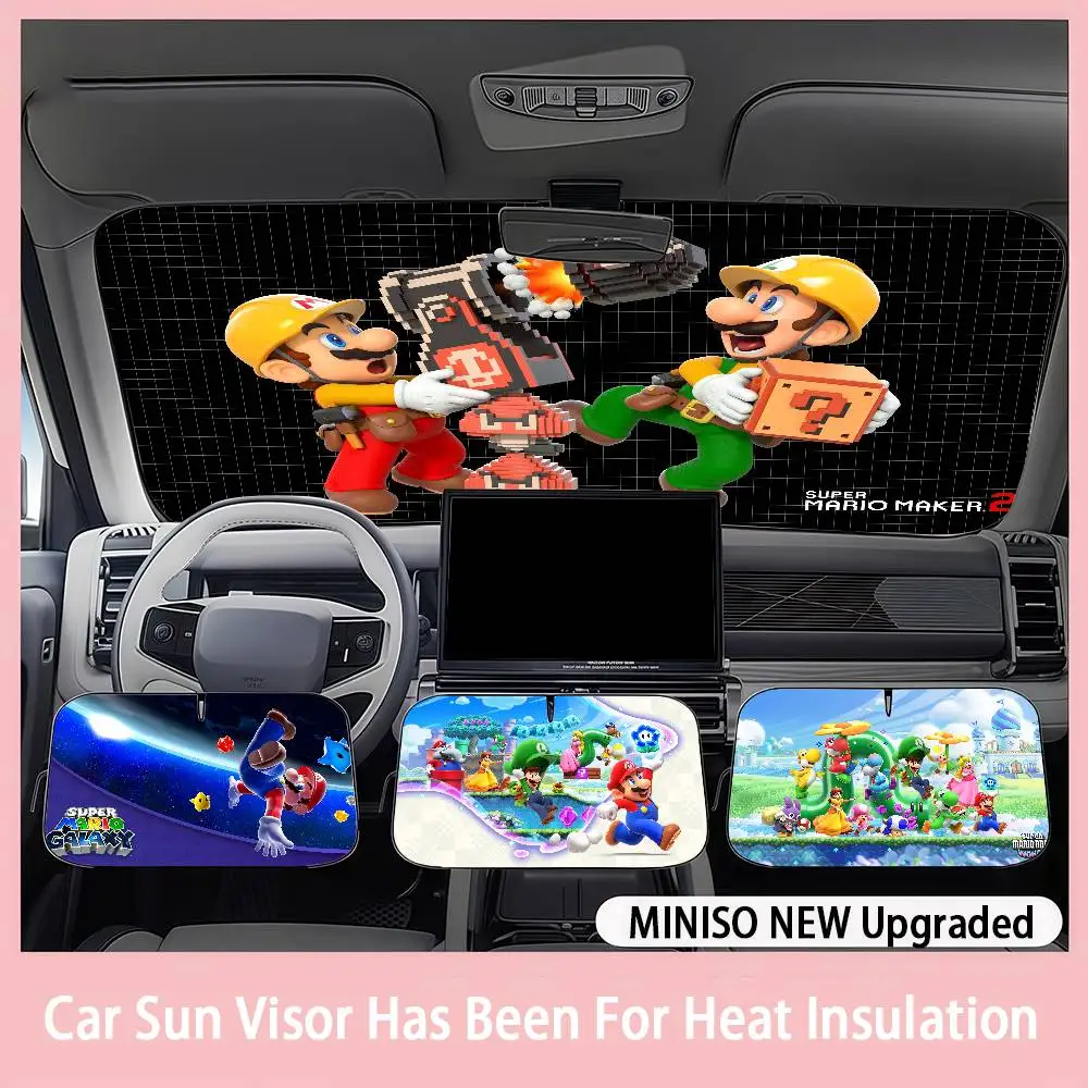 

MINISO Super Mario Bros Car SunShade Windshield sunshade blocks ultraviolet rays, car insulation sunshade protector