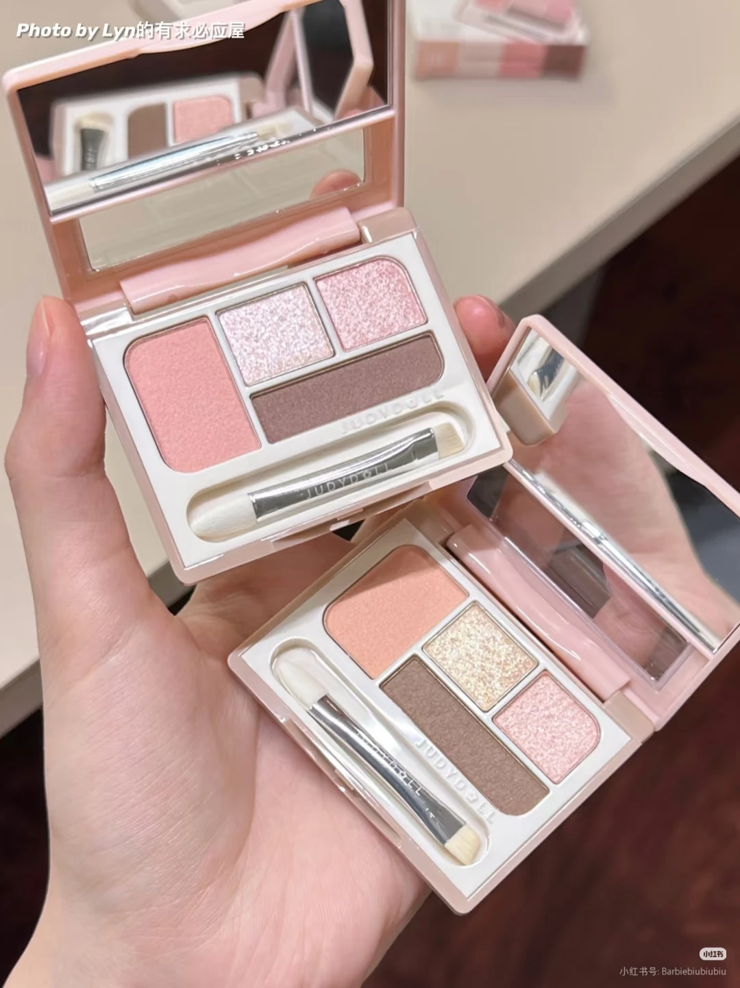 Judydoll 4 Colors Eyeshadow Palette Blush Eyeliner Eye Shadow Highlight Contour Palette Silkworm Plate Face Brighten Makeup