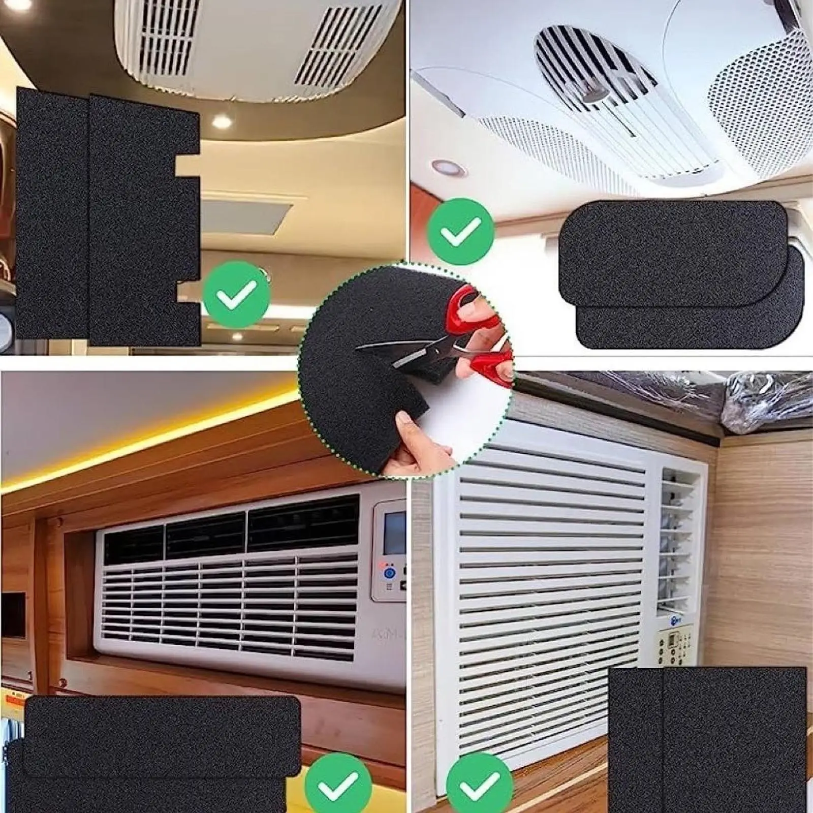 

RV Air Conditioning Filter Sponge Wear Resistant Professional Easy to Install Multiuse Cuttable for RV Truck Vehicle Attachments