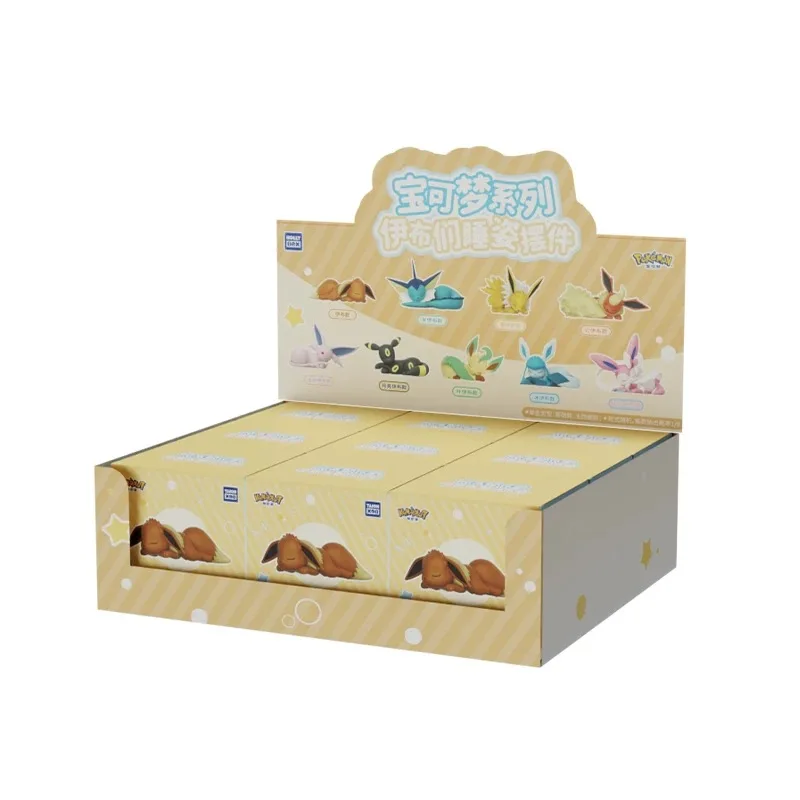 Pokémon Eevee Familie Slaappositie Ornament Serie Anime Figuur Leafeon Sylveon Espeon Collectie Model Ornament Speelgoed Cadeau