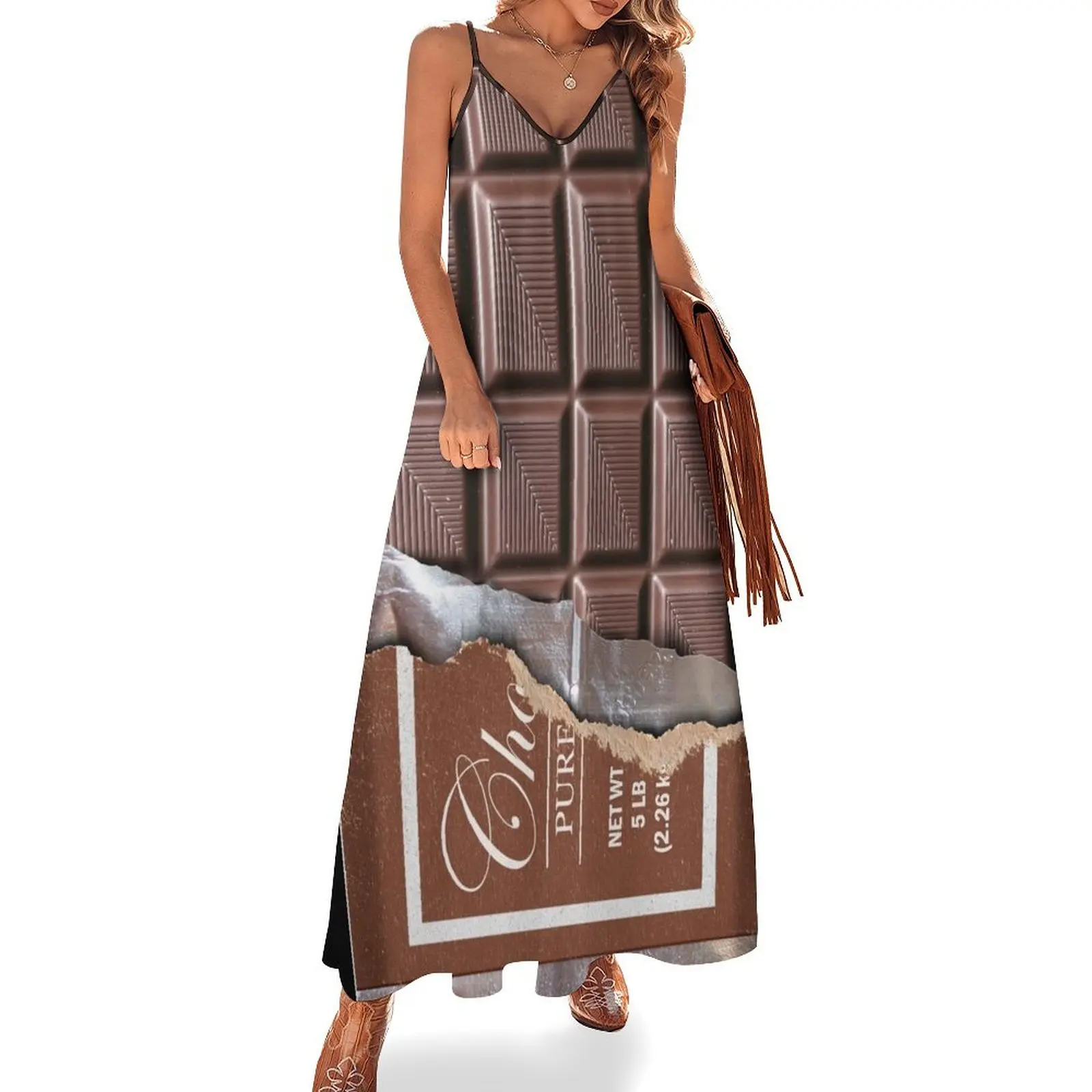 

Sweet Sweet Chocolate Bar Sleeveless Long Dress women's summer dresses 2025 evening dress Dress