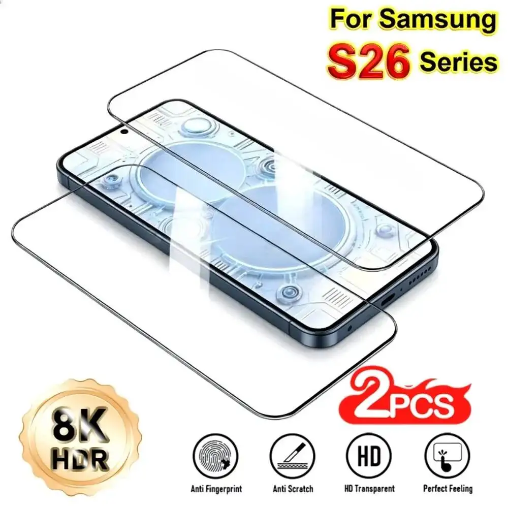 

2 шт. HD-защитное стекло для Samsung Galaxy S26 Ultra S22 S21 Plus S25 S24 S23 FE, защита от царапин, защита экрана