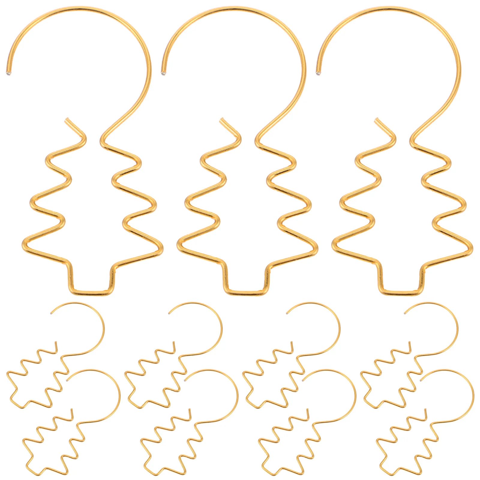 

100pcs Mini Ornament Hooks: Gold Metal Wire Hangers with Tree Design - Reusable Small Decorative Hooks for Christmas Tree Bauble