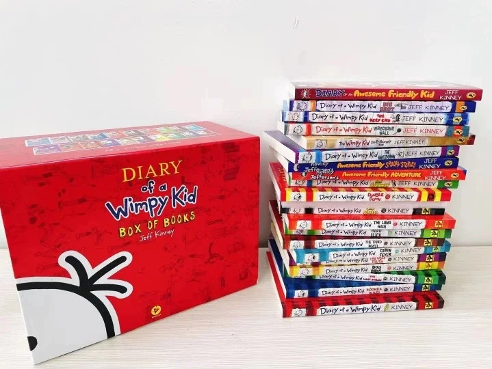 22 Books English Picture Storybook Diary of a Wimpy Kid Comic Bridge Novel Children Daily Manga Reading For Age 6-12