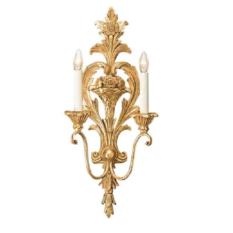 Jewellerytop French LED Wall Lamp for Living Room Home Hotel Bedroom Wall-Mounted Brass Modern Rustic Design Dimmable
