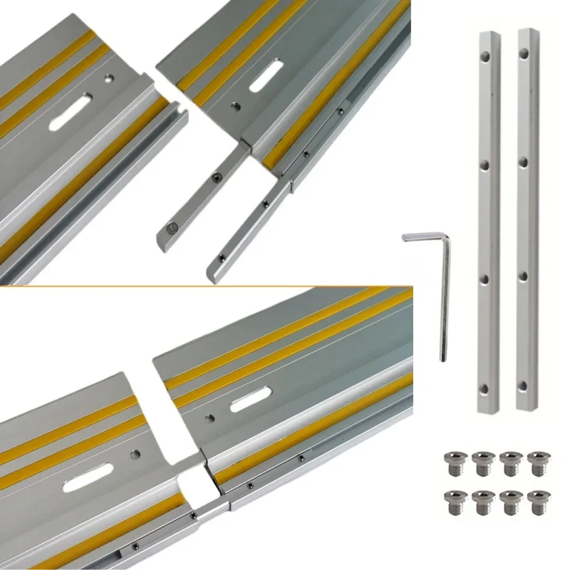 1Set  Aluminum Track Saw Guide Rail Connector Set Board Cutting Guide Rail Connector Applicable to Makita/Festool Track Saw