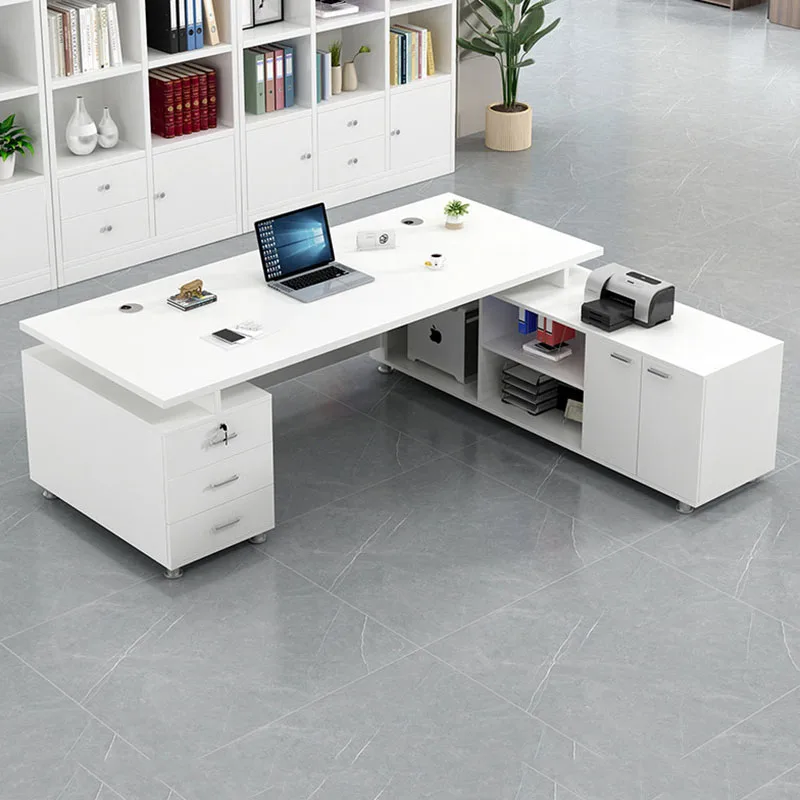 Aesthetic Modern Office Desk Creative Save Space Big Size Fashion Safe Office Desk Professional Mesas Escritorio Home Products
