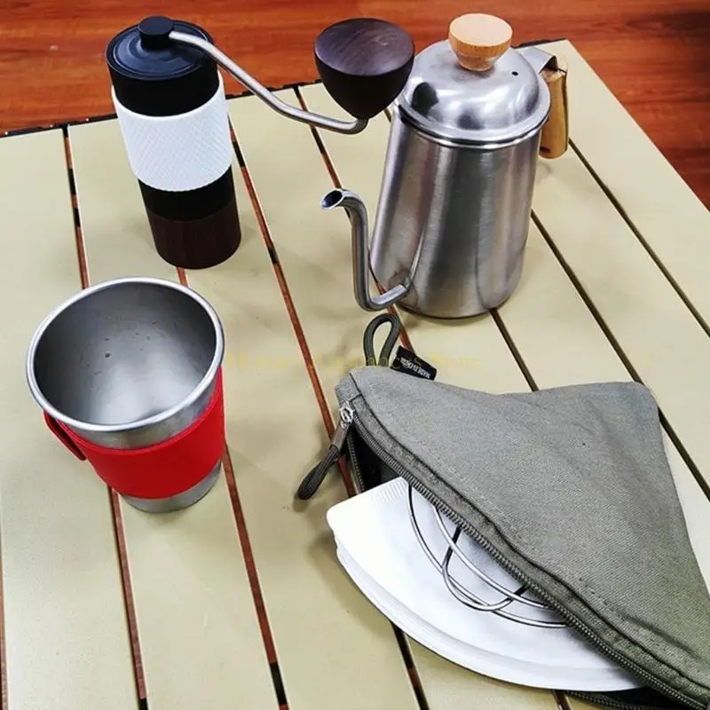 Organizadores filtro café D0AB bolsa filtro portátil para acampar e viajar