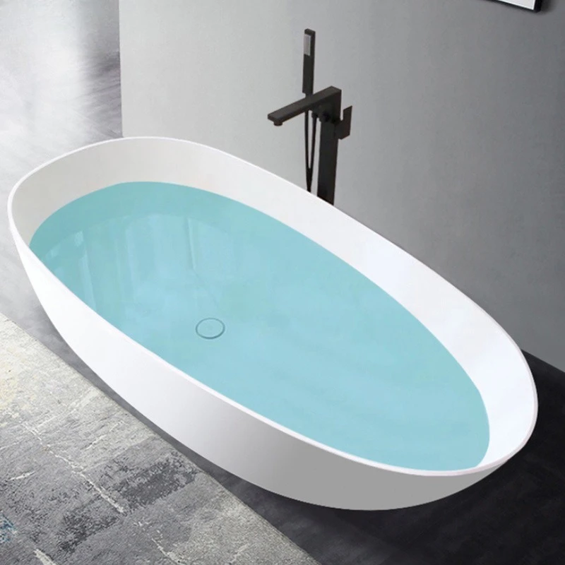 

Cylinder independent integrated artificial stone bathtub small apartment goose egg