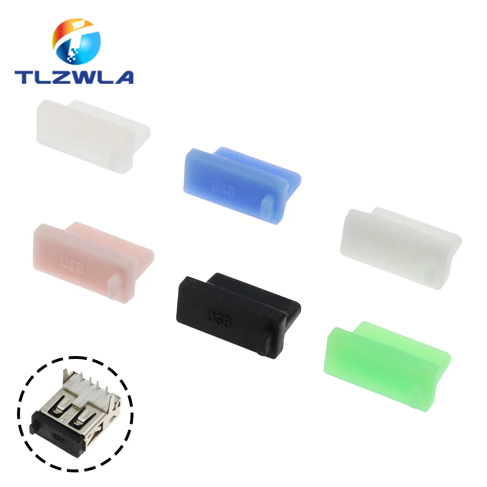 10PCS USB Dust Plug Charger Port Cover Cap Female Jack Interface Universal Silicone Dustproof Protector Tablet PC Notebook Lapto