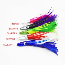 1pc Squid Skirts Soft Fishing Lure 14cm/32g Night Fishing Lure Octopus Feather Skirt Artificial Acrylic Bait for Tuna Sai