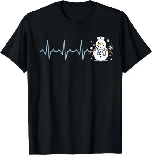 Heartbeat Nurse Snowman Nurse Christmas T-Shirt