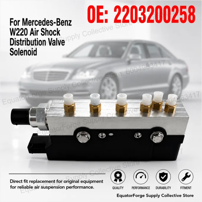 

Direct Fit High Stability Air Suspension Distribution Valve Solenoid for Mercedes-Benz W220 - Replaces OE 2203200258