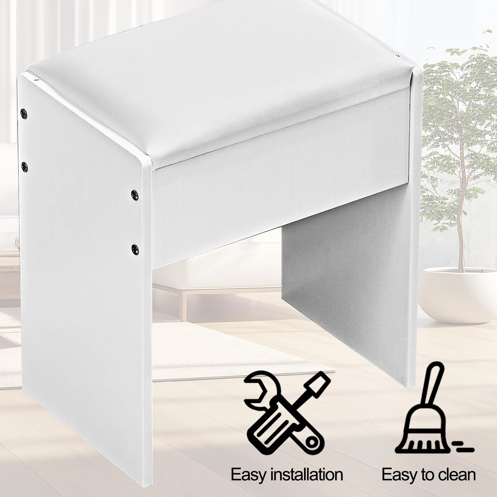 Modern Soft Padded Vanity Stool Dressing Table Chair Padded Makeup Bench Piano Seat for Bedroom Furniture