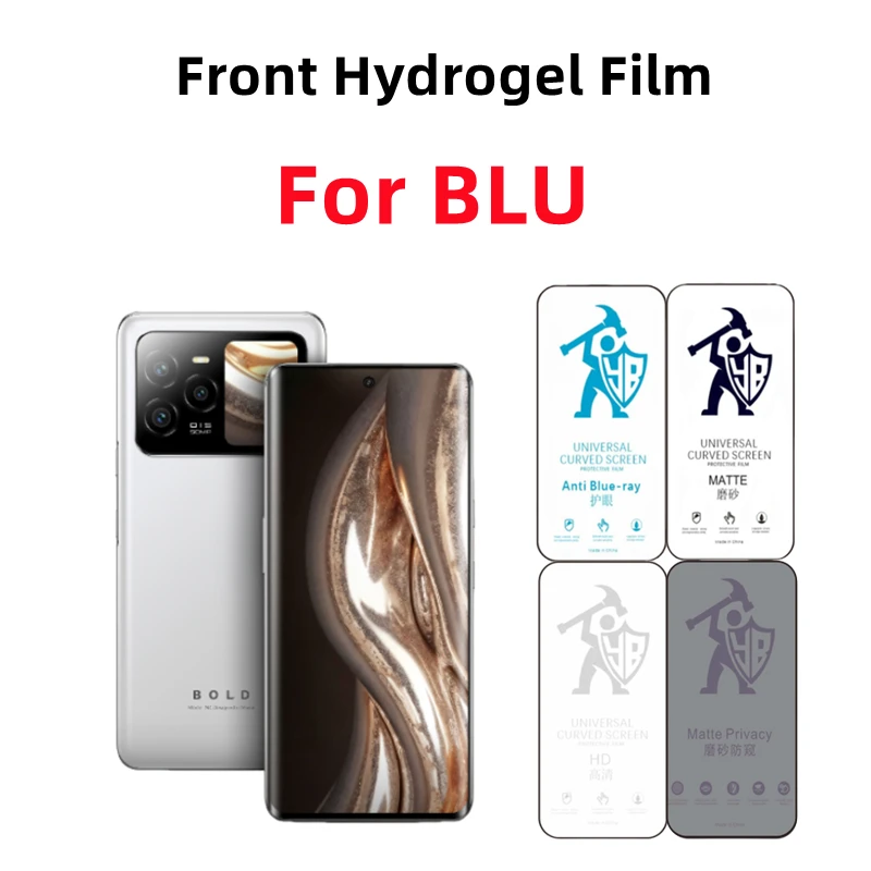 Película protetora de hidrogel fosca, 2 peças, para blu bold n4 hd, protetor de tela para blu g72 max g53 g52l, cuidados com os olhos, anti-espionagem, película protetora fosca