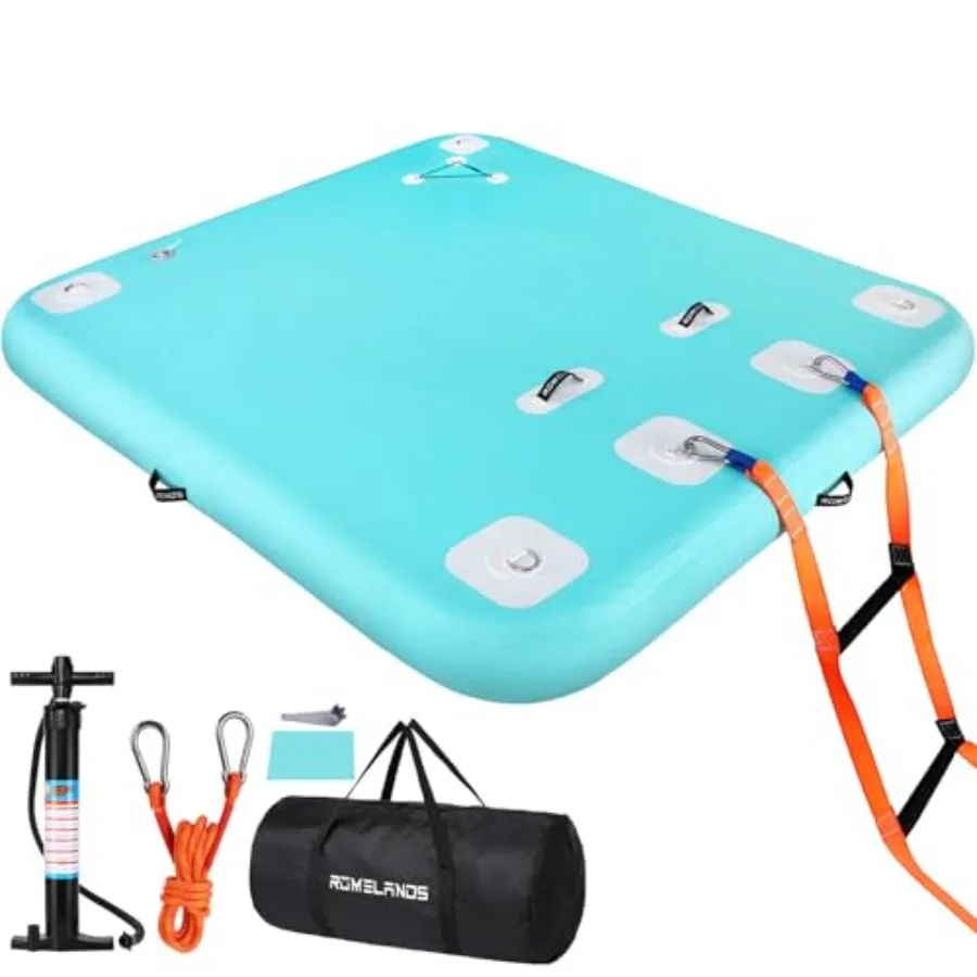 

Inflatable Floating Dock Swim Platform Large Air Mat with Non-Slip Surface for Lake Pool Beach Ocean
