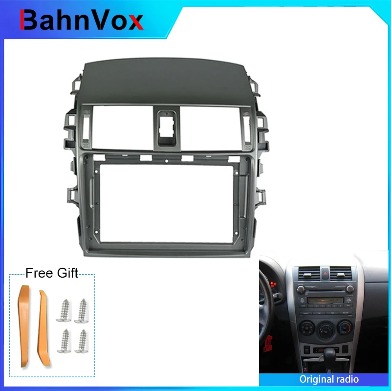 9 inch Android Car Radio frame for Toyota corolla 2008 2013 Fascia bezel Panel Adapter wire harness 2din Stereo GPS