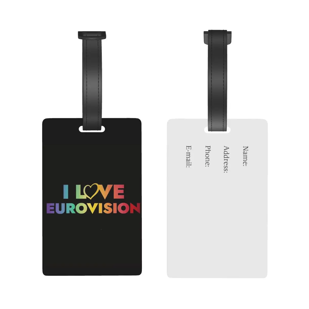 I Love Eurovision etichette per bagagli accessori per valigie viaggio PVC moda bagaglio etichetta d'imbarco porta etichette portatile nome indirizzo