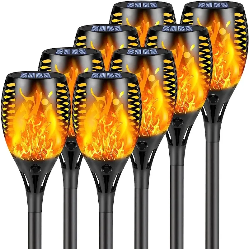 Solar Torch Lights with Flickering Flame Solar Lights Outdoor Waterproof Solar Flame Lights for Garden Pathway Landscape