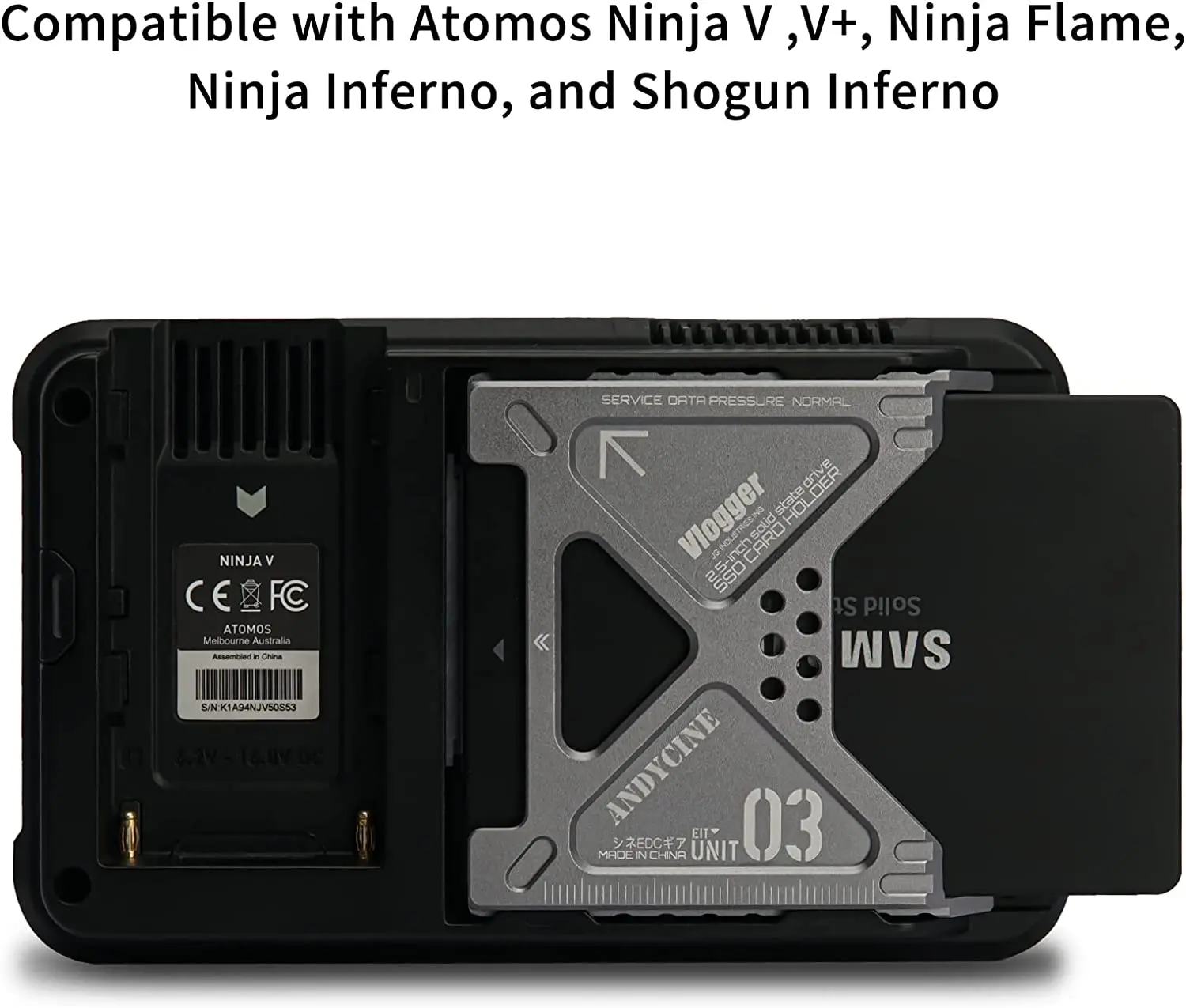 ANDYCINE LunchBox III Magnalium Case for 2.5” SATA SSD to Atomos NINJA V/ NINJA V+ Attachment