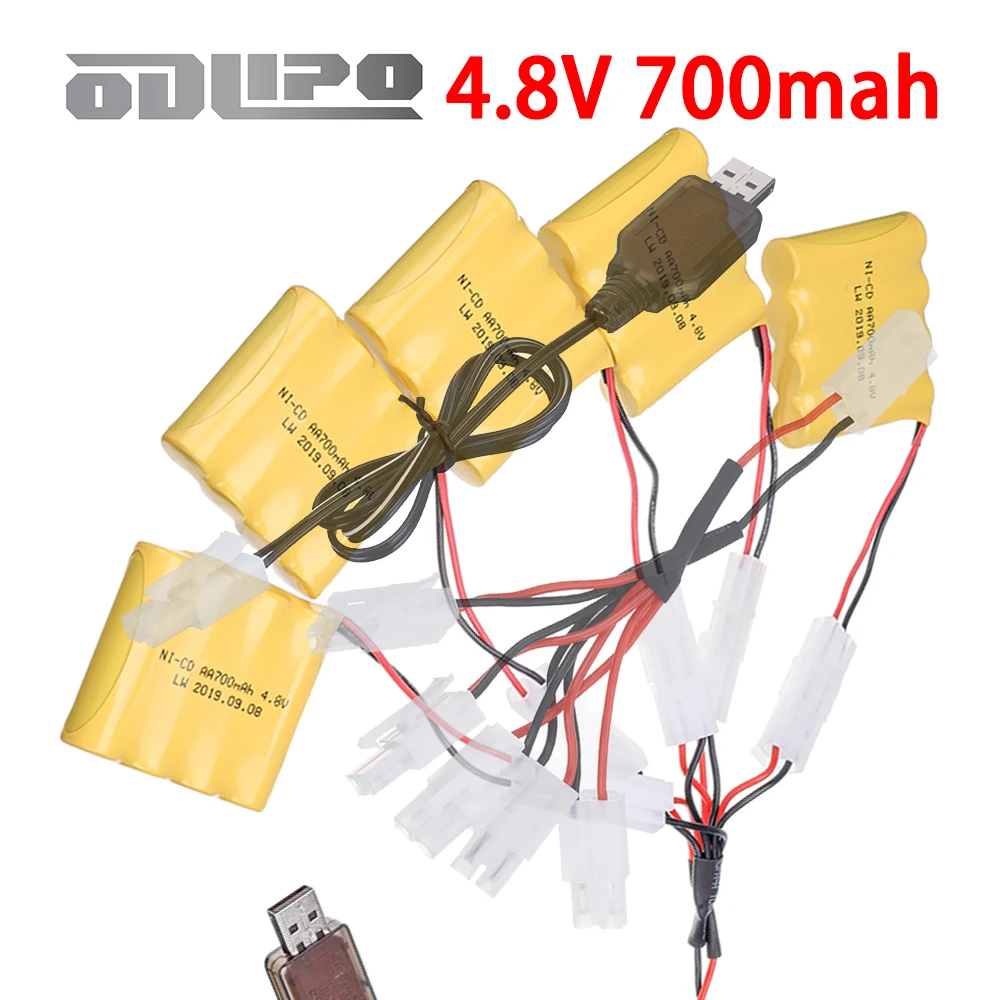 Tamiya Plug With 4.8V 700mah Rechargeable Batteries For Rc toys Cars Trucks Tanks Robots Gun AA NI-MH 4.8v Battery Pack