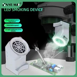 BEST BST-X110 Exhaust Fan with Light for Microscopes Welding Adjustable Smoking Device with LED Lighting of Motherboard Repair