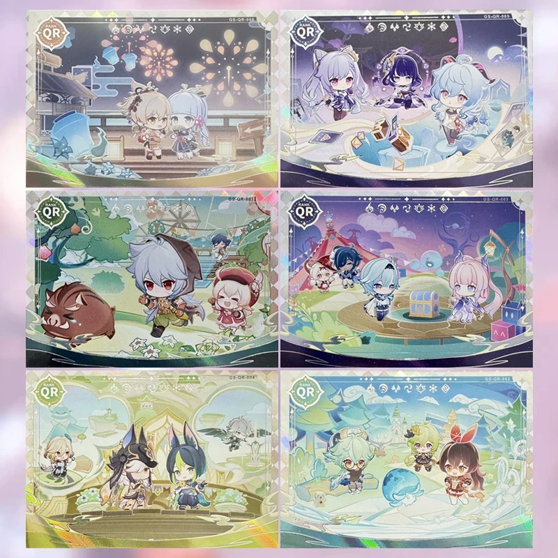

Anime Goddess Story QR Cards Kamisato Ayaka Keqing Ganyu Nahida Collectible Cards Christmas Birthday Gifts Children's Toys