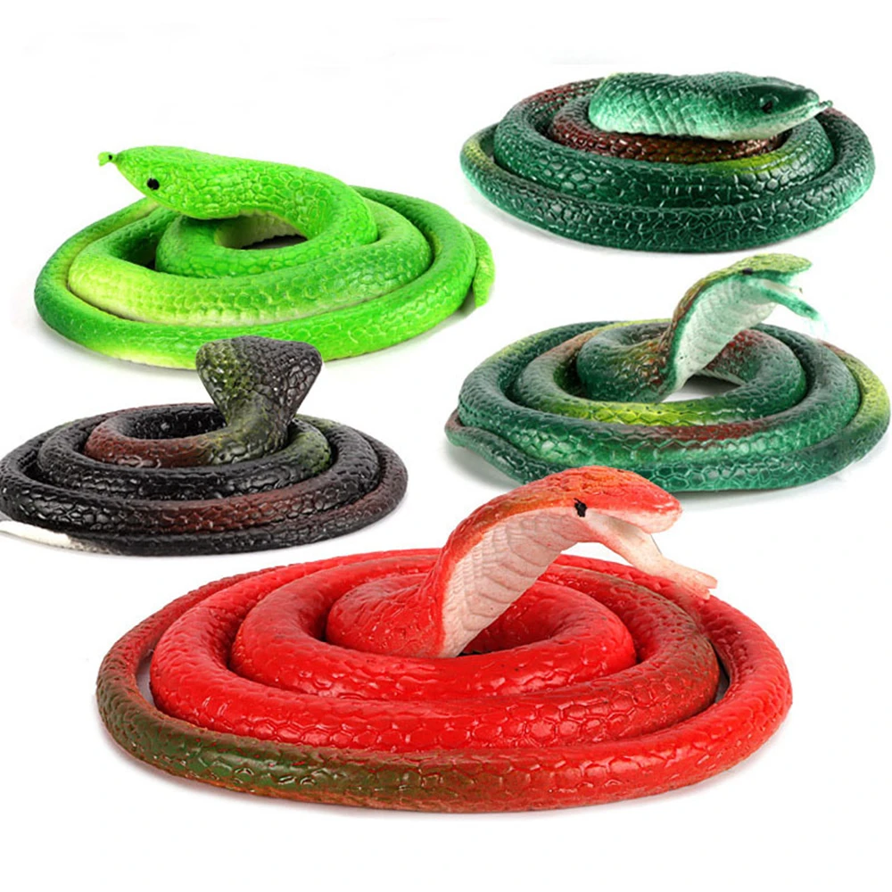 1Pcs Soft Rubber Simulation Toy Snake Tricky Toy Halloween Party Favors Children Birthday Party Favors Halloween Decoration 68CM