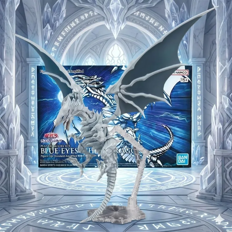 100% Original HG1/144rise Standard Amplified Series Yu Gi Oh Blue-Eyes White Dragon Kit de Montagem de Modelo Articulado Boneco de Ação Brinquedo
