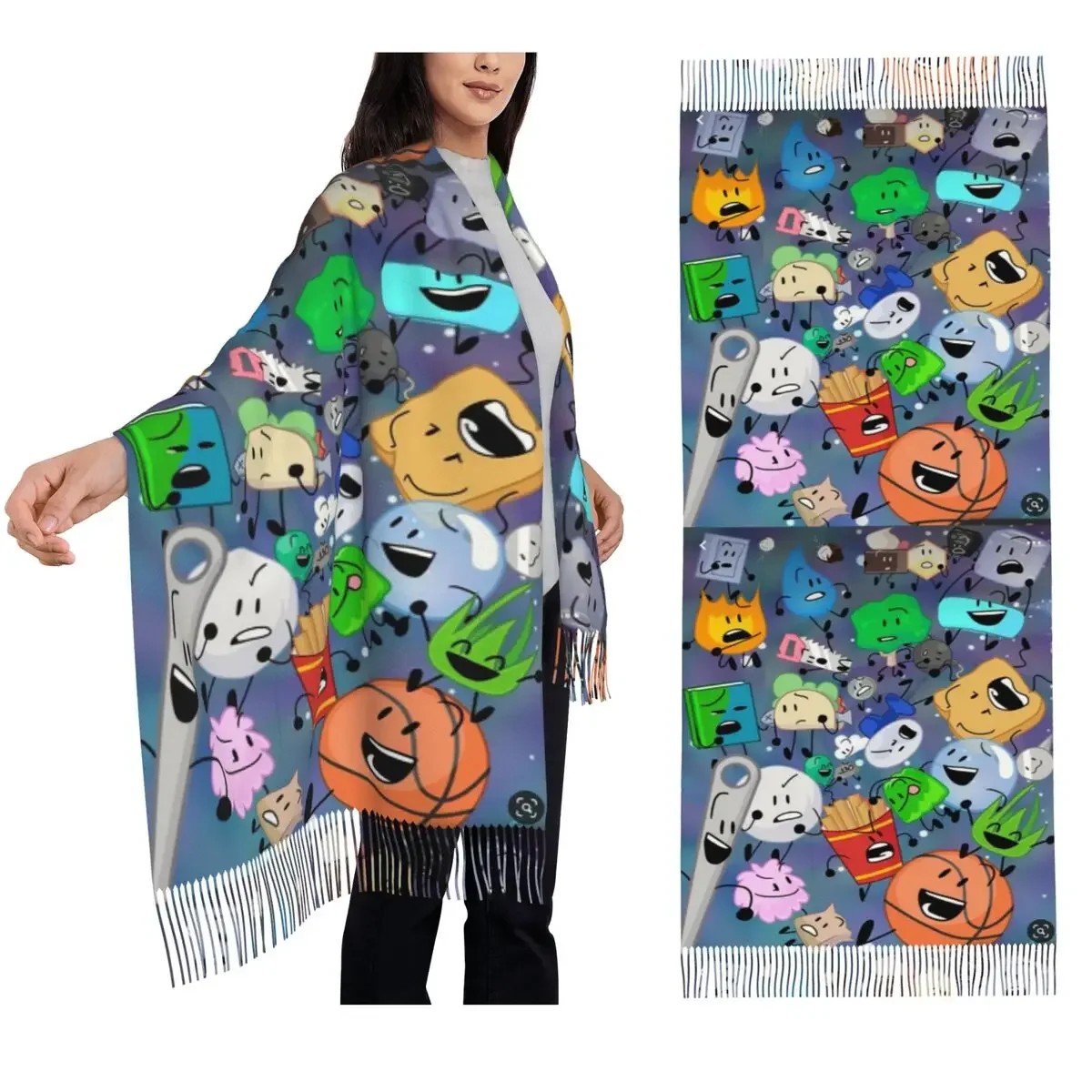 

BFDI шарф с кисточками для женщин, мягкие теплые шали и накидки, большая осенне-зимняя шаль